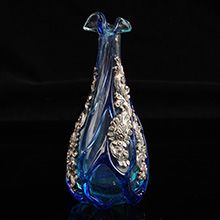 情牵-意大利镶银琉璃摆件**16.5cm