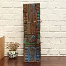 老柚木雕花烛台56*18*18cm