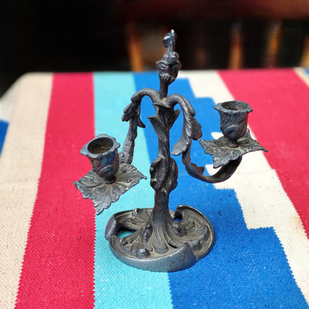 铜制烛台19.5*13*22cm