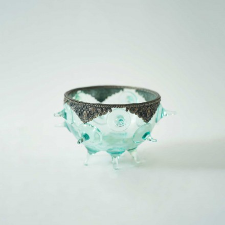 精品意大利镶银琉璃果盘*15*11.2cm