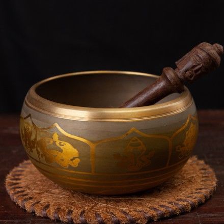 冥想颂钵-吉祥八宝碗口内径10.7cm