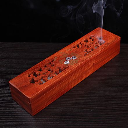 彩贝花梨木线香盒