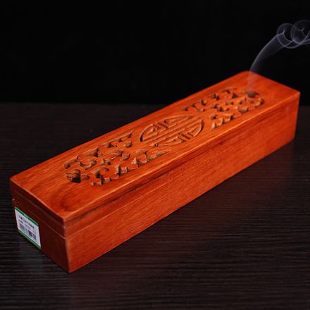 双喜花梨木线香盒