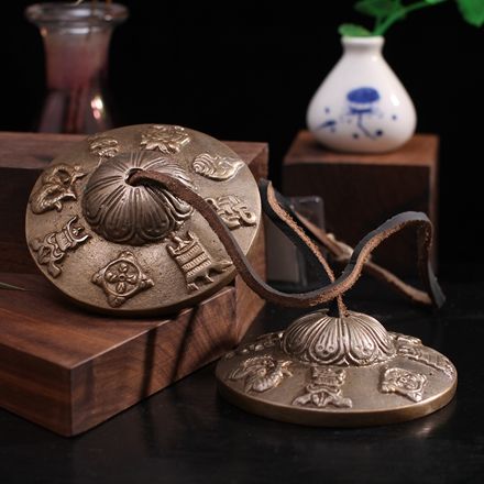 尼泊尔手工响铜冥想疗愈碰铃撞铃(吉祥八宝)