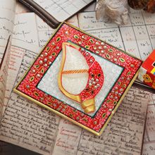 汉白玉彩绘摆件