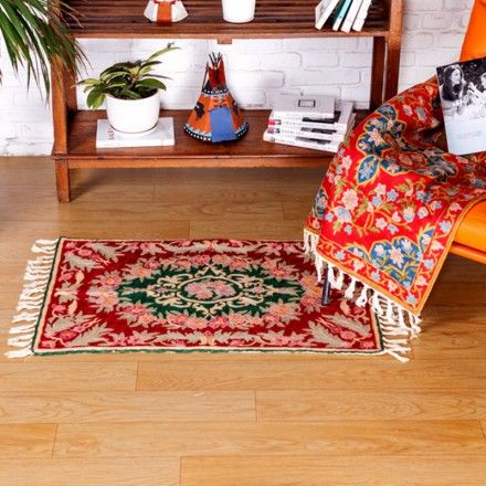 尼泊尔羊毛地毯挂毯87*60cm