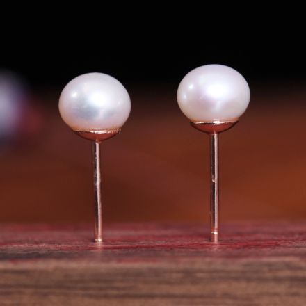 天然珍珠耳钉