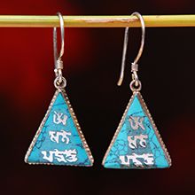 925银绿松石耳饰