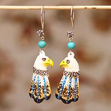 串绿松石银耳环