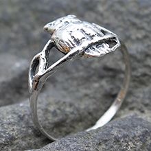 925银猫头鹰戒指