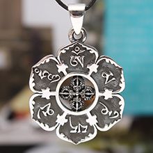 925银六字真言挂坠－花与意