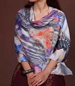 克什米尔天然麻围巾