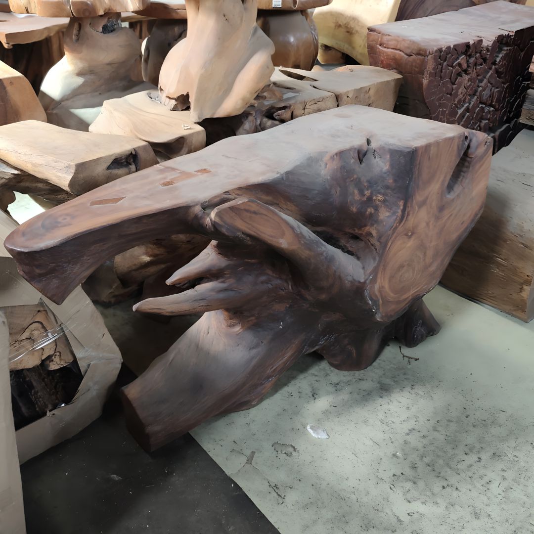 原生态根雕茶几桌138*13-35.5*81cm