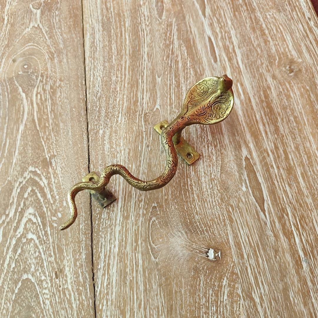 铜制门把手-蛇（处理）21*5*6cm - 门把手- 家居软装,天艺:文创艺术品