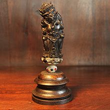 乌木象鼻财神摆件【藏品】no020