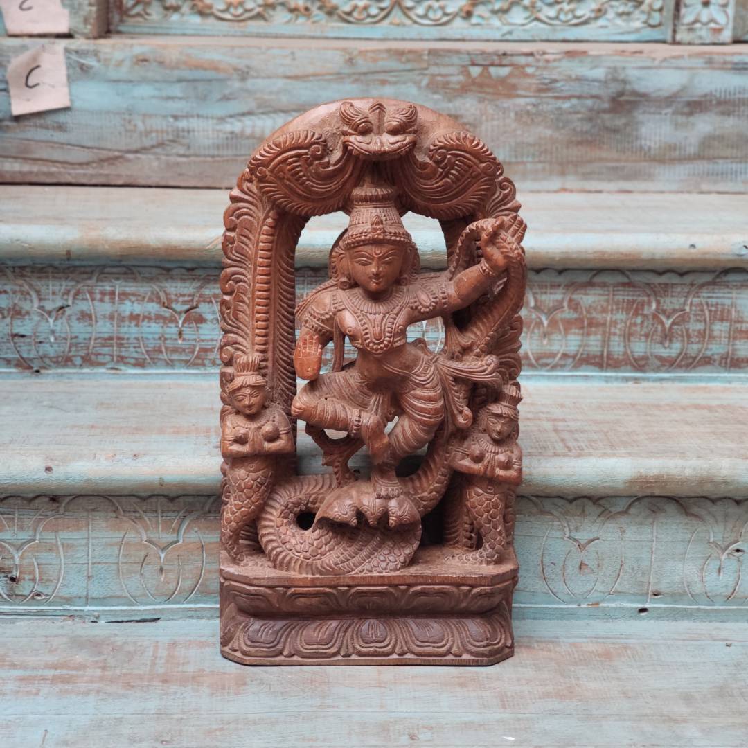 精雕佛像（毗湿奴）24.7*7*45.5cm