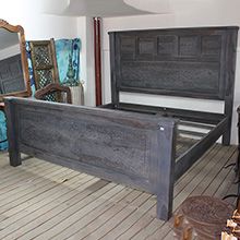 复古风精雕老柚木床-识古意224*209*167cm