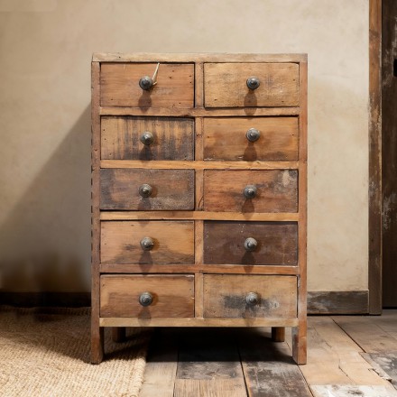 实木床头柜十抽柜收纳储物柜40*25.5*58cm