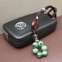 精编红蓝宝配紫檀挂饰