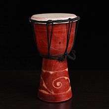 疗愈手鼓非洲鼓4寸儿童成人初学演奏入门山羊皮整木掏空雕刻