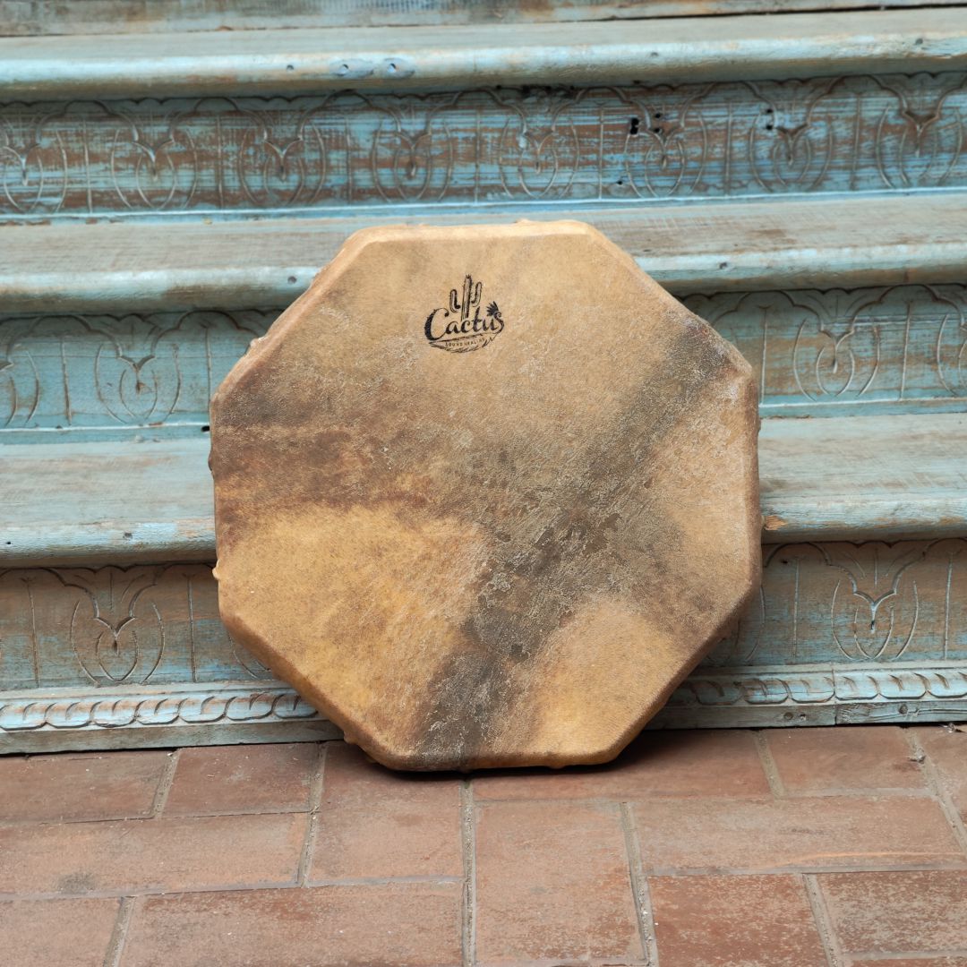 无毛羊皮八角鼓背绑十字40cm