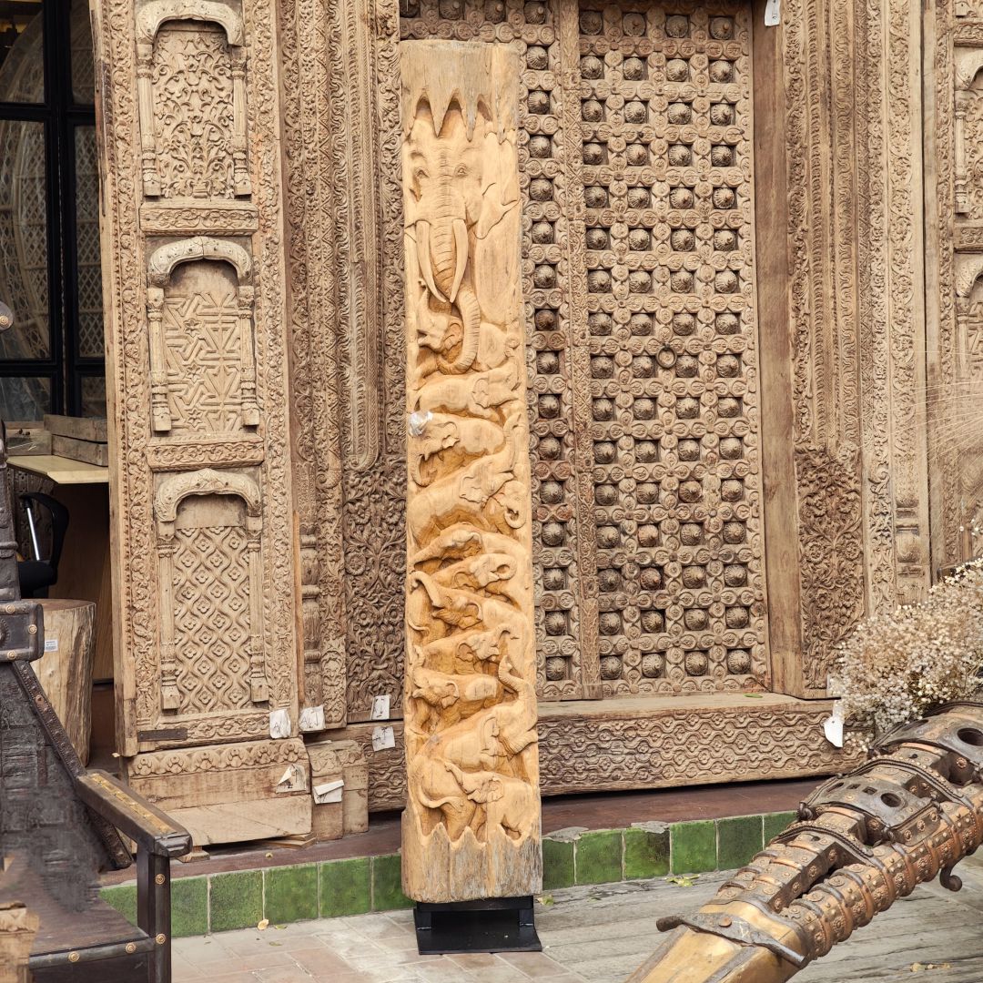 精雕象摆件30.5*40*223cm