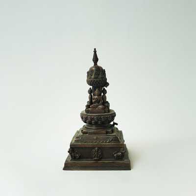 铜制坛城佛塔16*16*29cm