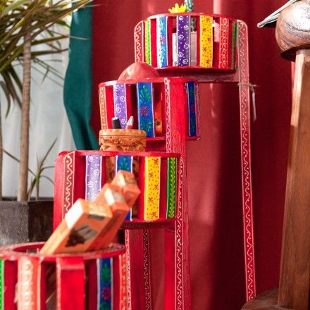 印度手工堆彩多用架89*17*77cm