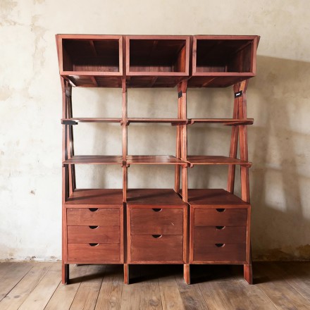 实木收纳置物架书架陈列架160.5*40*200cm