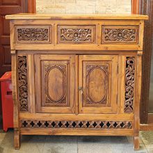 印度手工柚木柜子储物柜116*66*118cm