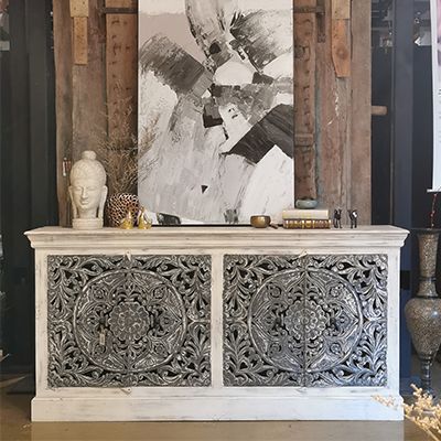 雕花边柜179.5*39.7*90cm