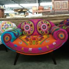 布艺绣线沙发110*72*79cm