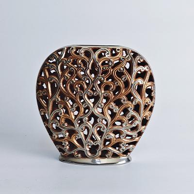 铜合金镂空花瓶*17*17cm