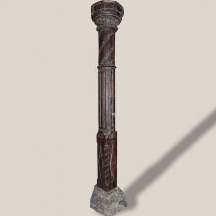 老木雕花柱子37*37*264cm