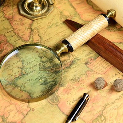 牛角柄放大镜赠长辈小孩礼品23.4*10cm