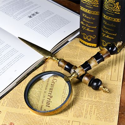 牛角柄放大镜+裁纸刀（套）赠长辈小孩礼品26*10*1.5cm