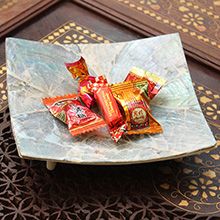 彩贝精雕果盘14*14*3cm