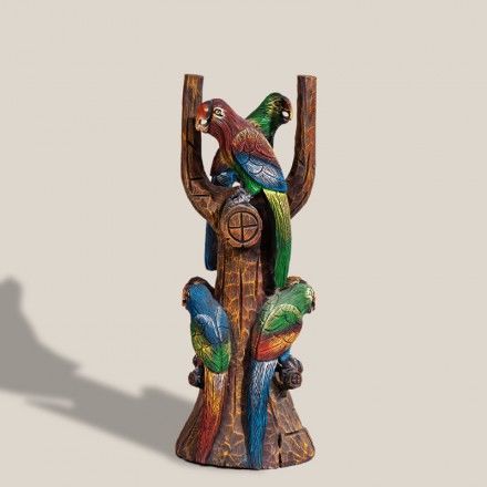 彩绘摆件-鹦鹉（芒果木）20*19.5*70cm