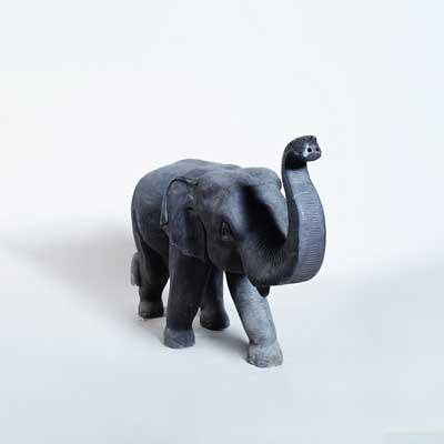 柚木精雕大象（对）-吉祥如意120*35*76cm