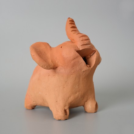 印度手工土陶摆件(大象)12.7*12*13.5cm