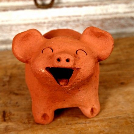 印度手工土陶摆件(富贵猪)12*11*11cm