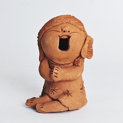 手工土陶摆件(娃娃)9.8*7.9*14.5cm