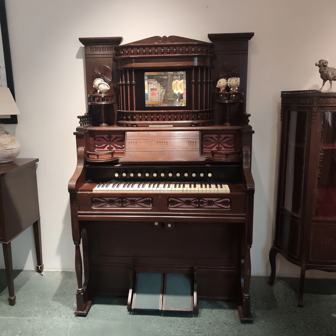 实木足管簧凤琴古董钢琴116*56*181cm