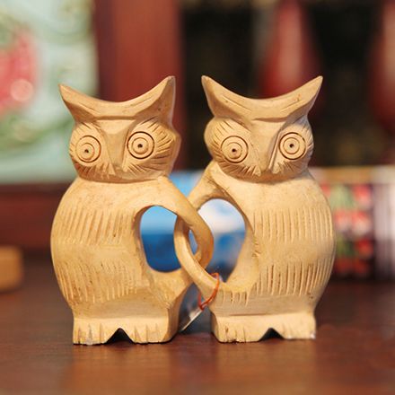 黄杨木手工雕刻猫头鹰创意摆件**5.8cm