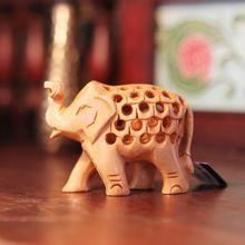 木制精雕大象(黄杨木）6.5*3*5cm