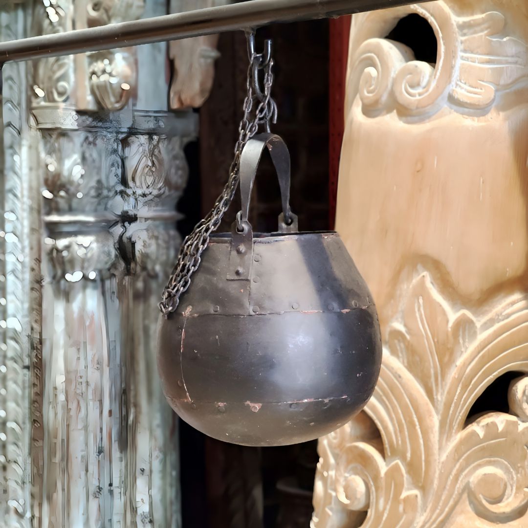 铁艺吊锅花器23*40cm