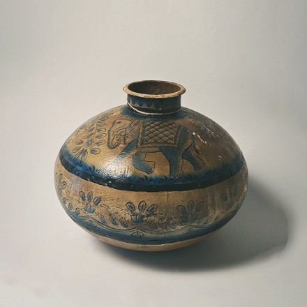 手工彩绘摆件铁艺花器铁艺罐子34*30cm