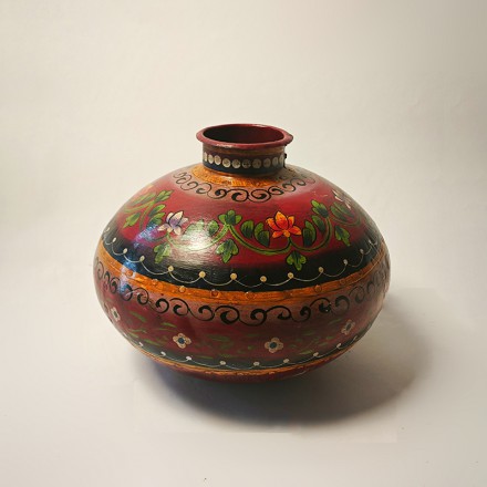 手工彩绘摆件铁艺花器铁艺罐子34*30cm