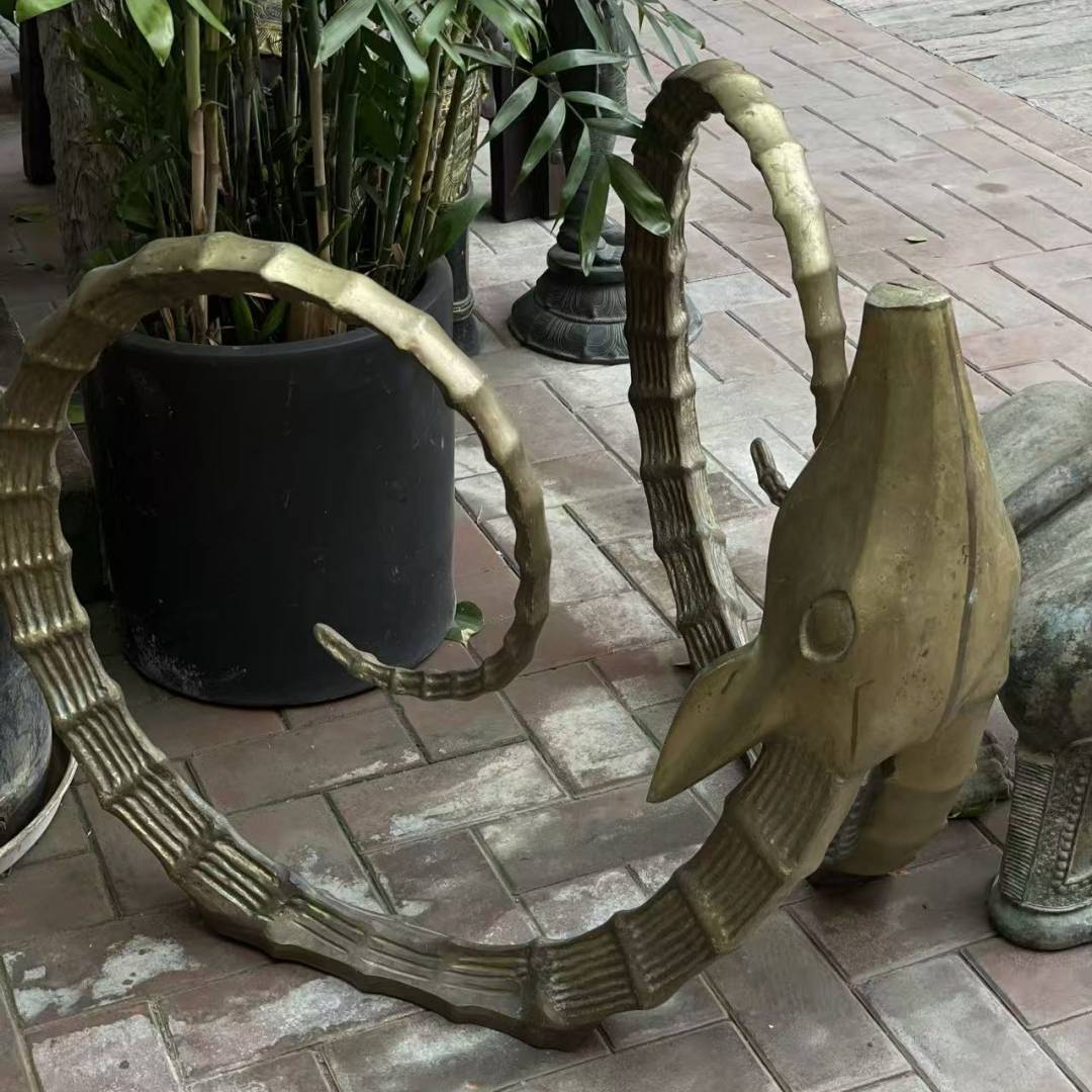 铜制羚羊摆件茶几桌底座75*82*72cm