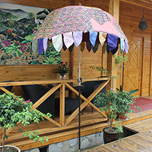 印度手工绣花太阳伞-花舞缤纷216*216*257cm
